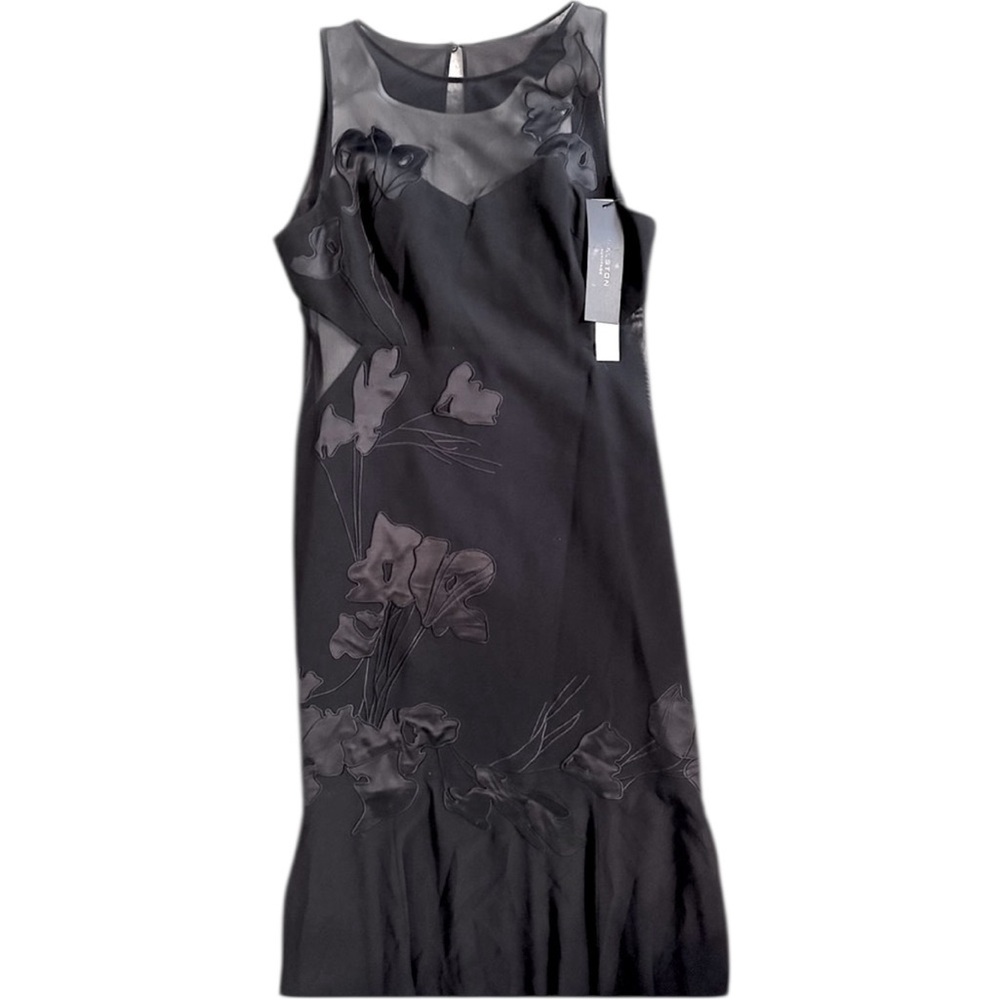 HALSTON HERITAGE BLACK WITCHY MAXI DRESS SEMI SHEER 8 WHIMSIGOTH PARTY VALENTINE - Picture 4 of 9